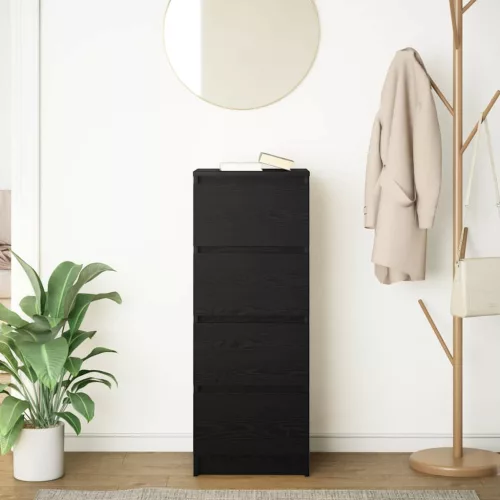  fekete tölgy szerelt fa tálalószekrény 37,5x35x99 cm