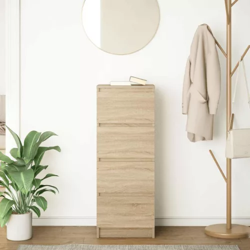  sonoma tölgy színű szerelt fa tálalószekrény 37,5x35x99 cm