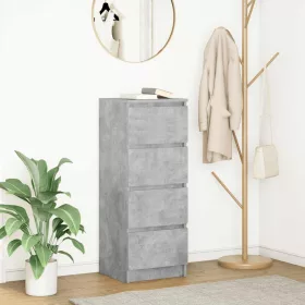  betonszürke szerelt fa tálalószekrény 37,5x35x99 cm