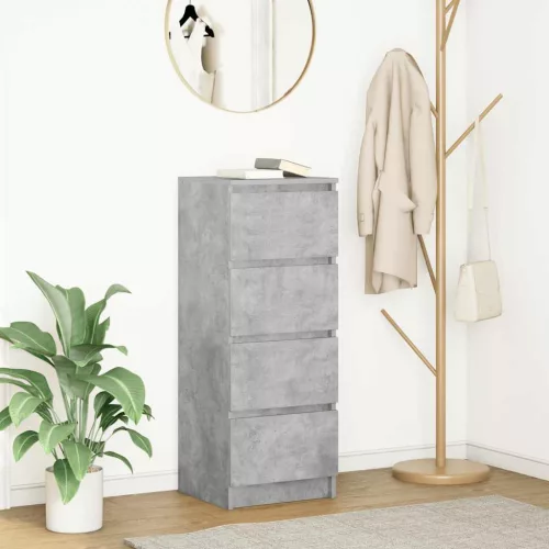  betonszürke szerelt fa tálalószekrény 37,5x35x99 cm