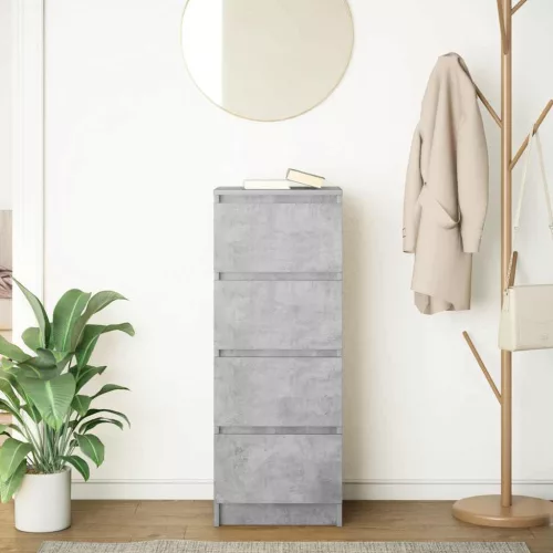  betonszürke szerelt fa tálalószekrény 37,5x35x99 cm