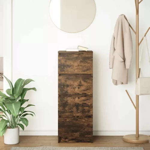  füstös tölgy színű szerelt fa tálalószekrény 37,5x35x99 cm