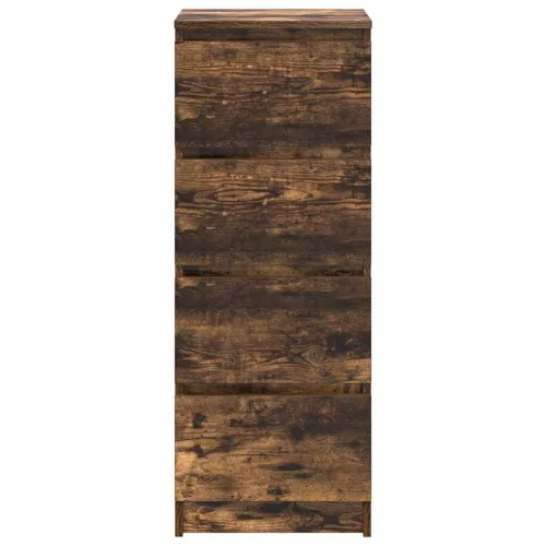  füstös tölgy színű szerelt fa tálalószekrény 37,5x35x99 cm