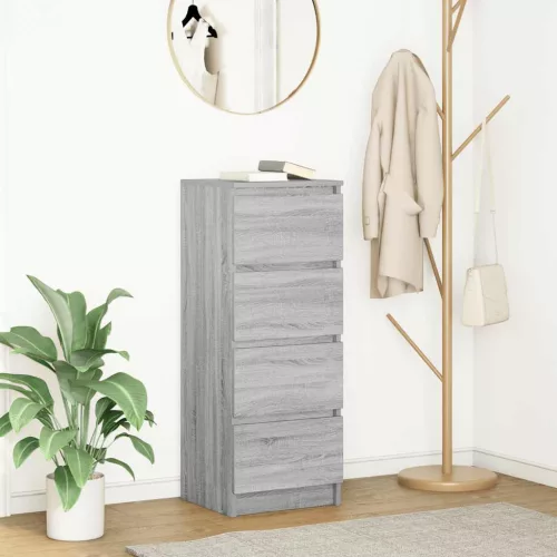  szürke sonoma színű szerelt fa tálalószekrény 37,5x35x99 cm