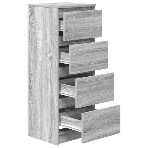  szürke sonoma színű szerelt fa tálalószekrény 37,5x35x99 cm