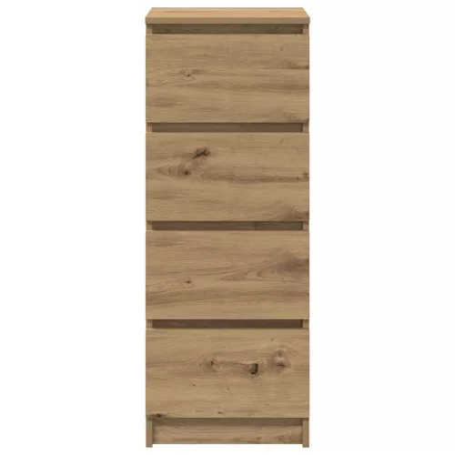  kézműves tölgy színű szerelt fa tálalószekrény 37,5x35x99 cm