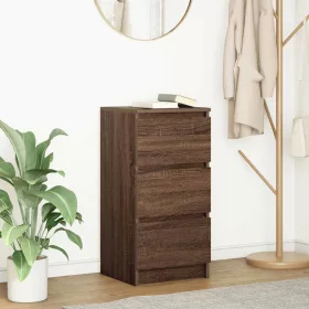    barna tölgy színű szerelt fa tálalószekrény 37,5x35x76 cm