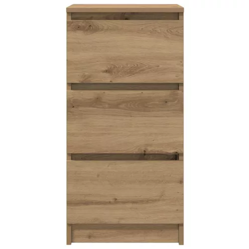  kézműves tölgy színű szerelt fa tálalószekrény 37,5x35x76 cm