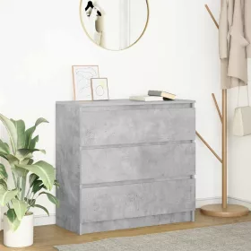  betonszürke szerelt fa tálalószekrény 80x35x76 cm