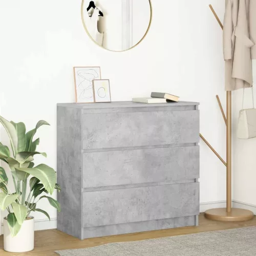  betonszürke szerelt fa tálalószekrény 80x35x76 cm