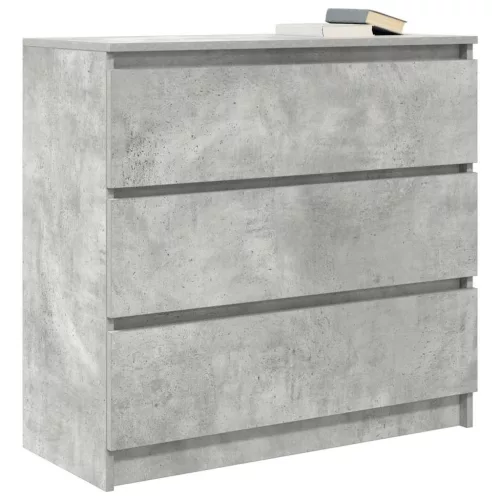  betonszürke szerelt fa tálalószekrény 80x35x76 cm