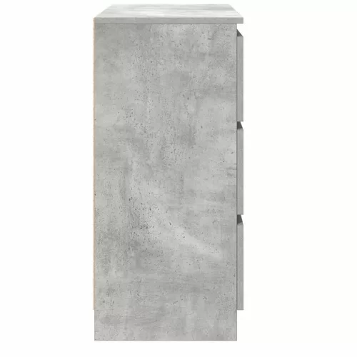  betonszürke szerelt fa tálalószekrény 80x35x76 cm