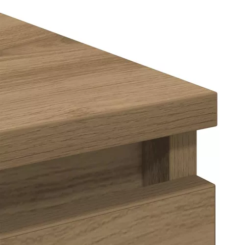  kézműves tölgy színű szerelt fa tálalószekrény 80x35x76 cm