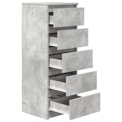 betonszürke szerelt fa tálalószekrény fiókos 37,5x35x99 cm