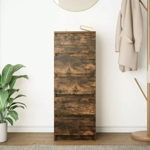  füstölt tölgy szerelt fa tálalószekrény fiókos 37,5x35x99 cm