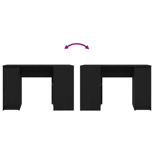  fekete tölgy forgácslap íróasztal 120x42x76 cm