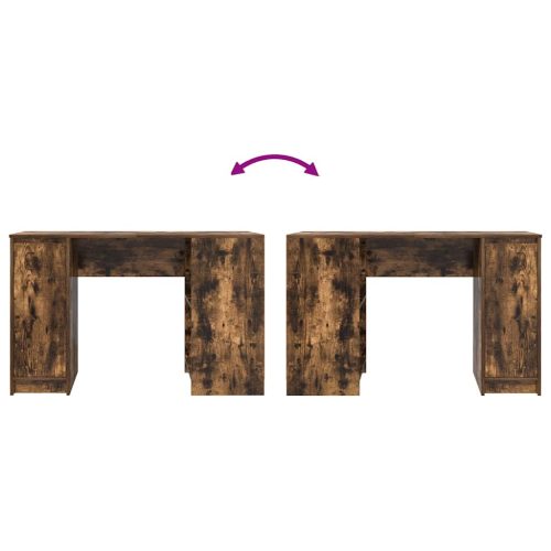  füstös tölgy színű szerelt fa íróasztal 120x42x76 cm