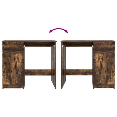  füstös tölgy színű szerelt fa íróasztal 86x49x76 cm