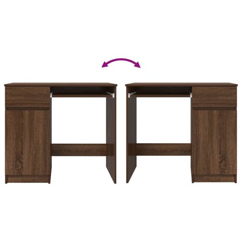  barna tölgy színű szerelt fa íróasztal 86x49x76 cm