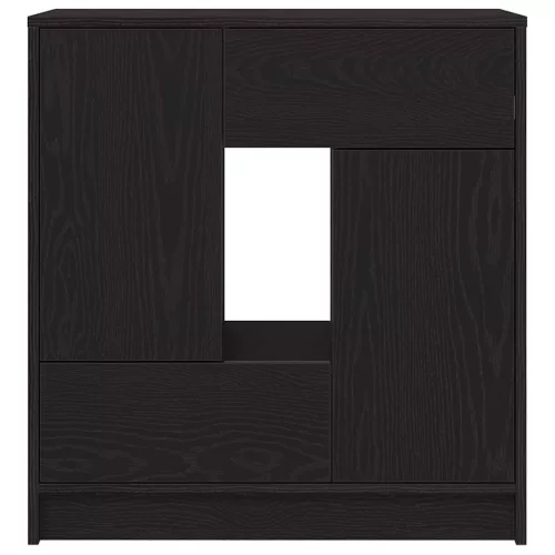  fekete tölgy komód fiókokkal és ajtókkal 70,5x34x74,5 cm