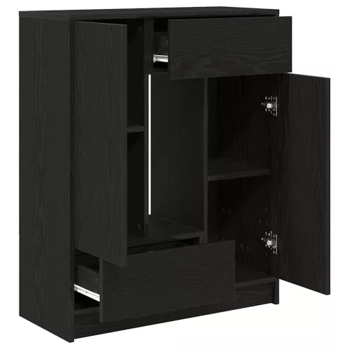  fekete tölgy komód fiókokkal és ajtókkal 73x31x90 cm
