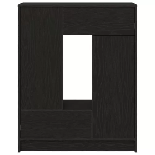  fekete tölgy komód fiókokkal és ajtókkal 73x31x90 cm