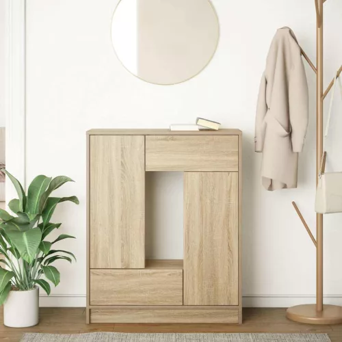  sonoma tölgy komód fiókokkal és ajtókkal 73x31x90 cm