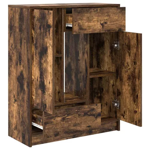  füstölt tölgy komód fiókokkal és ajtókkal 73x31x90 cm