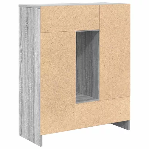  szürke sonoma komód fiókokkal és ajtókkal 73x31x90 cm