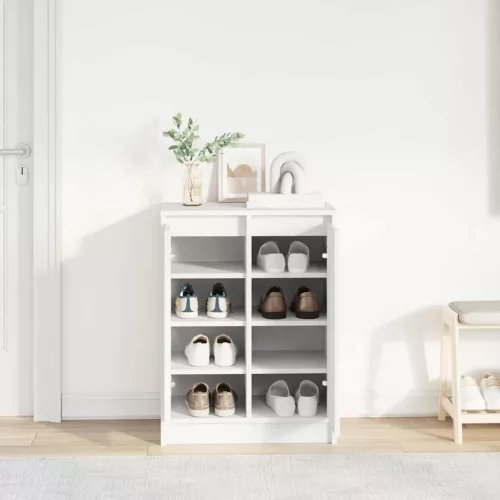  fehér szerelt fa cipősszekrény 57x34x76 cm