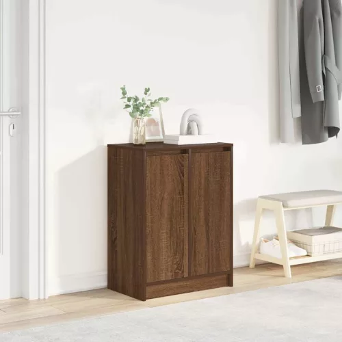  barna tölgyszínű szerelt fa cipősszekrény 57x34x76 cm