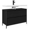  fekete tölgy fürdőszobai mosdószekrény fiókokkal 90x34,5x60 cm