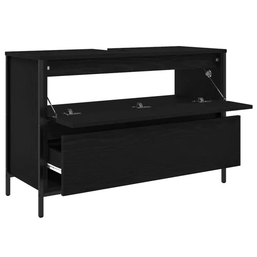  fekete tölgy fürdőszobai mosdószekrény fiókokkal 90x34,5x60 cm