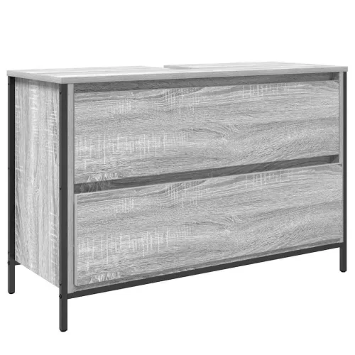  sonoma színű fürdőszobai mosdószekrény fiókokkal 90x34,5x60 cm