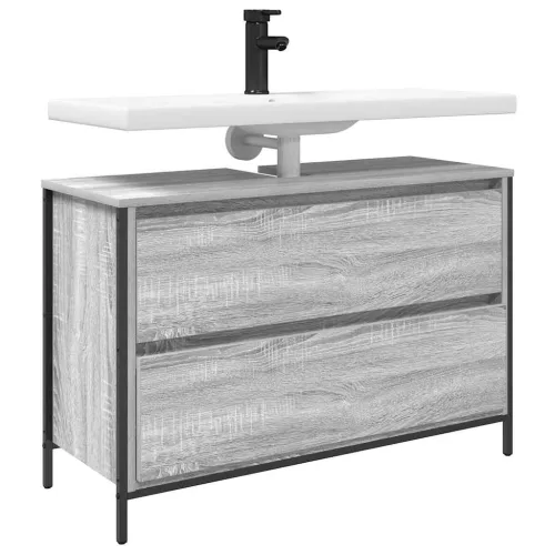  sonoma színű fürdőszobai mosdószekrény fiókokkal 90x34,5x60 cm