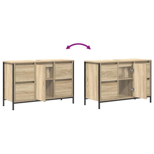  sonoma tölgy mosdószekrény fiókokkal 90x34,5x60 cm