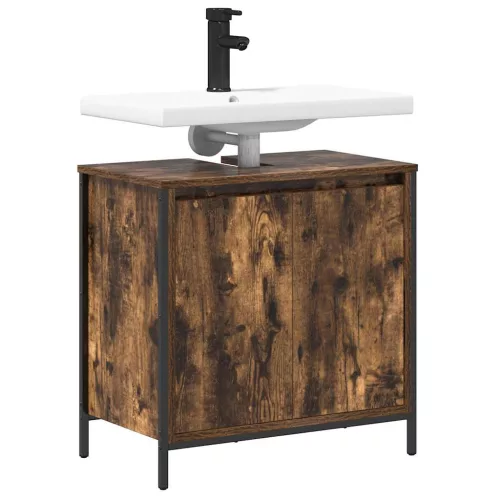  füstölt tölgy mosdószekrény fiókokkal 60x34,5x60 cm