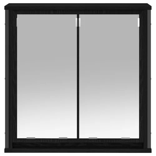  fekete tölgy fürdőszoba fali szekrény tükörrel 60x21x60 cm