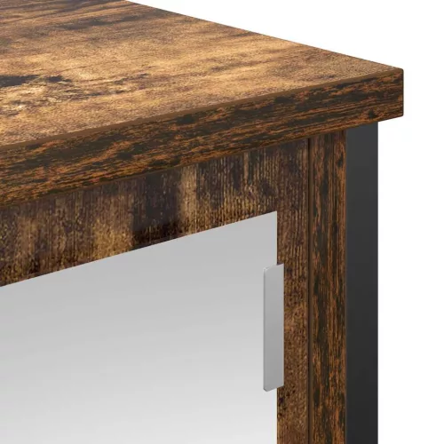  füstölt tölgy fürdőszoba fali szekrény tükörrel 60x21x60 cm