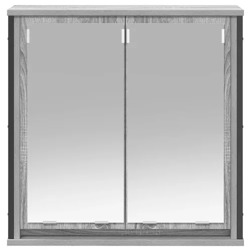  szürke sonoma fürdőszoba fali szekrény tükörrel 60x21x60 cm