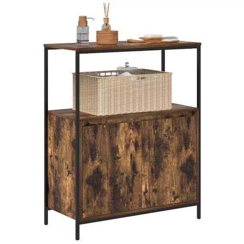  füstölt tölgy fürdőszobaszekrény polcokkal 76,5x35x95 cm