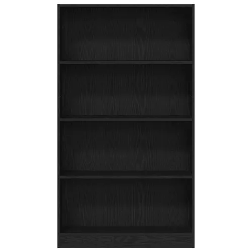  4 szintes fekete tölgy szerelt fa könyvespolc 80x24x143 cm
