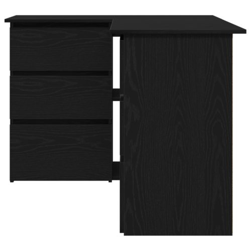  Fekete Tölgy Sarok Íróasztal, 145x100x76 cm, Műanyagból készült