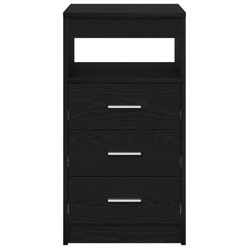  fekete tölgy szerelt fa fiókos szekrény 40 x 50 x 76 cm