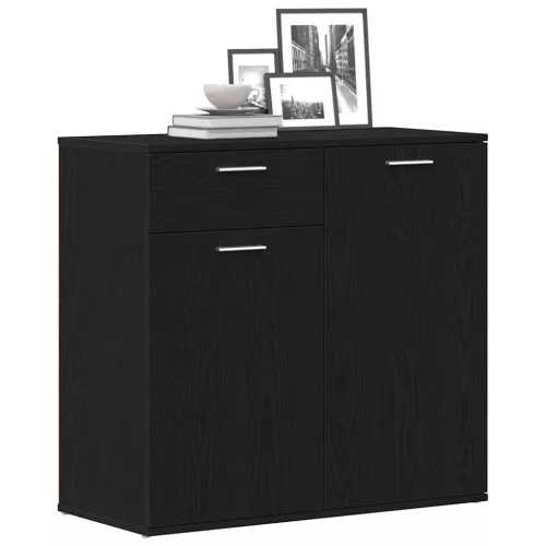  fekete tölgy forgácslap tálalószekrény 80 x 36 x 75 cm