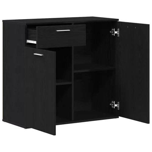  fekete tölgy forgácslap tálalószekrény 80 x 36 x 75 cm