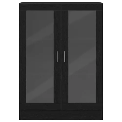  fekete tölgy színű szerelt fa könyvszekrény 82,5x30,5x115 cm