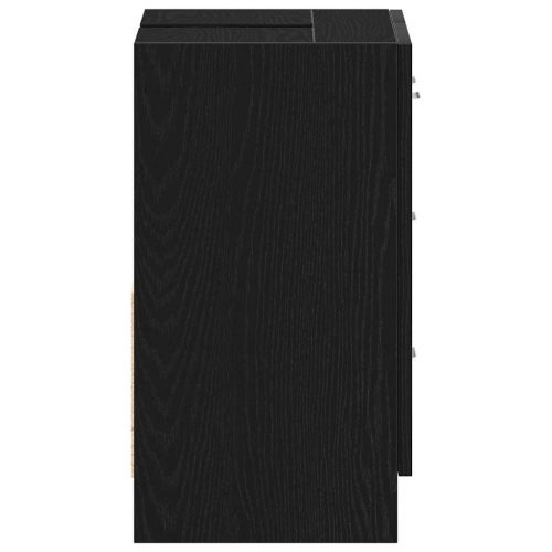  fekete tölgy színű szerelt fa mosdószekrény 63x30x54 cm