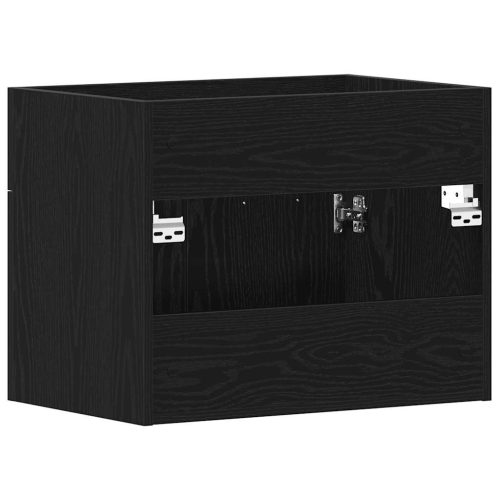  fekete tölgy szerelt fa mosdószekrény 60x38,5x46 cm