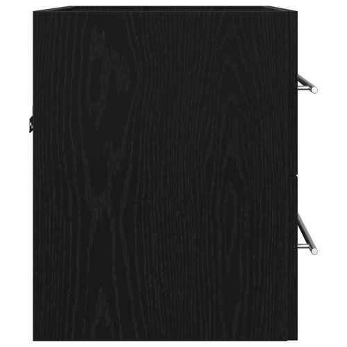  fekete tölgy szerelt fa mosdószekrény 60x38,5x48 cm